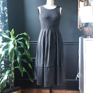 Black and White Striped Knit Dress